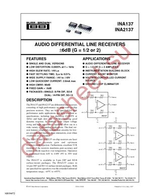 INA137PA datasheet  